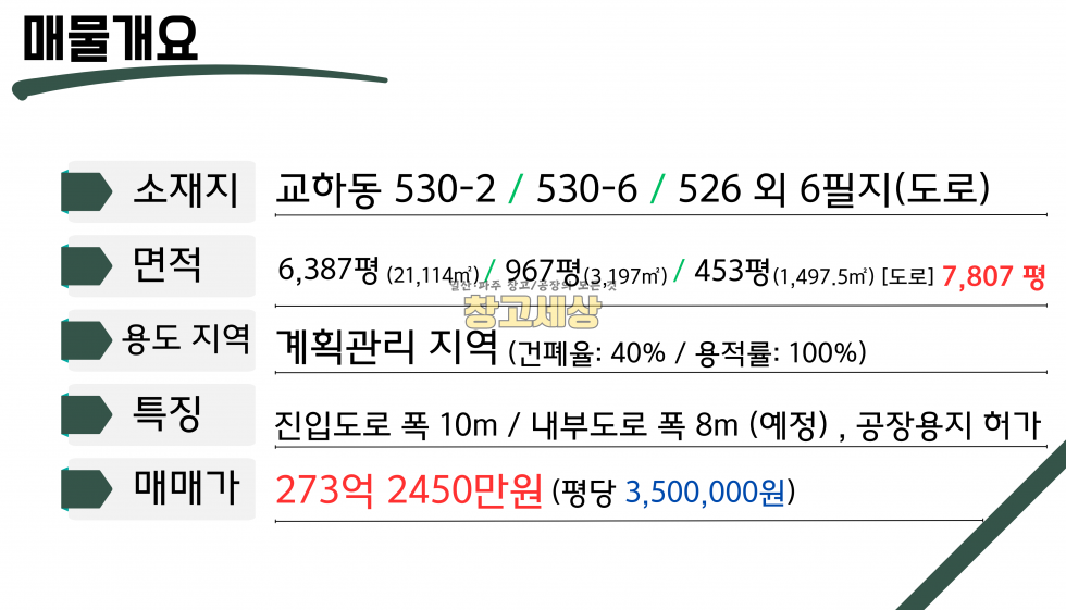 경기 파주시 교하동 파주 교하동 7,807평 공장허가 부지 매각 매매 매물번호 11373 사진 3